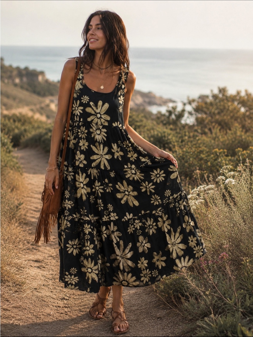 NATURAL LIFE Adele Cotton Maxi Dress Size S~ NWT